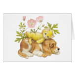 Cute Puppy & Kitten Greeting Card