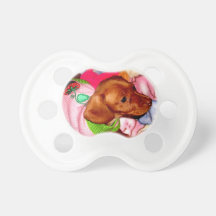 Cute Puppy Pacifier Dachshund Baby Stuff