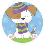 Cute Puppy Winter Stickers