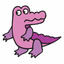 cute purple alligator acrylic cut outs