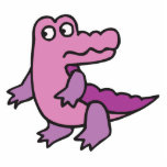 cute purple alligator photo sculptures