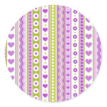 Cute Purple and Green Valentine's fabric Sticker
