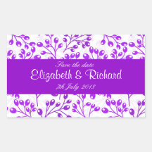Cute purple autumn fruits Save the date Sticker