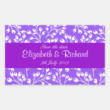 Cute purple autumn fruits Save the date Sticker