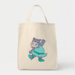 cute purple ballerina ballet hippo character bags