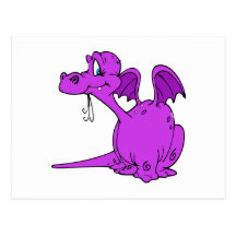 Cute Purple Dragon Baby Post Card