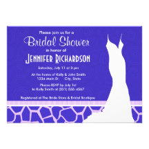 Cute Purple Giraffe Pattern Invitations