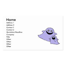 cute purple momma and baby ghosts business cards