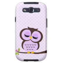 Cute Purple Owl Galaxy SIII Cases