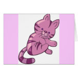 CUTE PURPLE PINK CAT CARTOON HAPPY FUN GRAPHICS IC CARDS