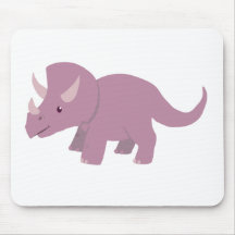 Cute Purple Triceratops (baby Torosaurus) Mousemat