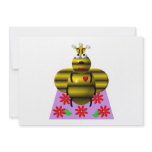 Cute queen bee on a quilt personalized invitation