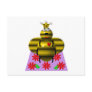 Cute queen bee on a quilt postcards