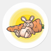 Cute Rabbit Round Stickers