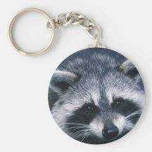 Cute Racoon Close-Up Keychain