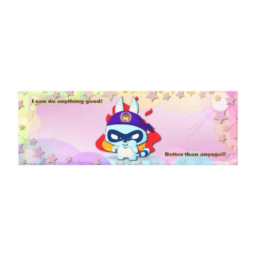 Cute Racoon Funny Cartoon Character Kawaii Canvas Stretched Canvas Print