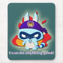 Cute Racoon Funny Cartoon Character Mousepad