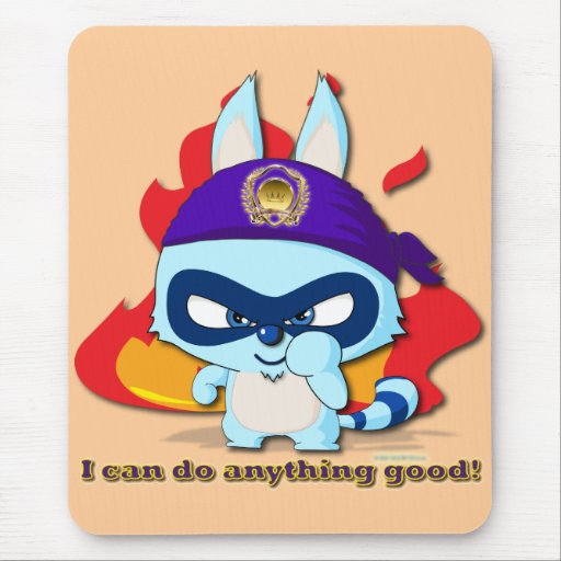 Cute Racoon Funny Cartoon Character Mousepad
