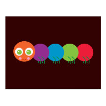Cute Rainbow Caterpillar Post Card