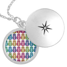 Cute Rainbow Matryoshka Owls Pendant