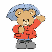 Cute Rainy Day Bear Acrylic Cut Outs