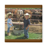 Cute Ranch Kids and Rodeo Roping Cattle magnets