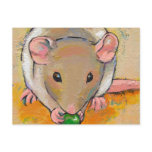 Cute rat adorable pet fun art Cuteness with a Pea Post Card
