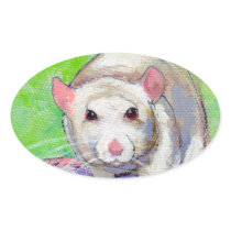 Cute rat listening fun colourful pet art white rat