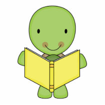 cute reading turtle photo cutout