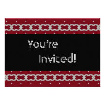 Cute Red and Black Bachelorette Party Personalized Invitations