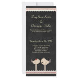 Cute Red & Black Love Birds Wedding Invitation