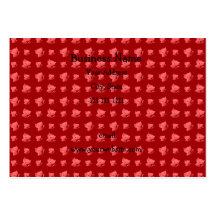 Cute red cat pattern business card template