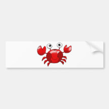 Cute red crab bumper sticker