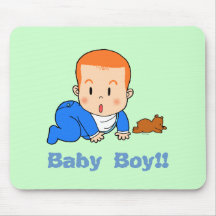 Cute red-haired baby mouse pads