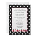 Cute red ladybug flowers birthday party invitation