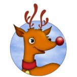 Cute Red Nosed Reindeer Winter Holiday T-Shirt