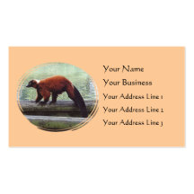 Cute Red-Ruffed Lemur Red Fur Bookmark Business Card Template