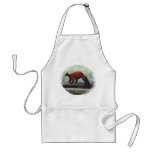 Cute Red-Ruffed Lemur Red Fur White Neck aprons