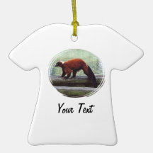 Cute Red-Ruffed Lemur Red Fur White Neck Christmas Tree Ornament