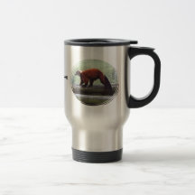 Cute Red-Ruffed Lemur Red Fur White Neck Travel Mug