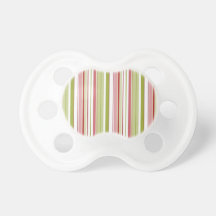 Cute Red & White Retro Stripes Baby Pacifier