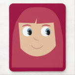 Cute redhead cartoon character girl mousepad