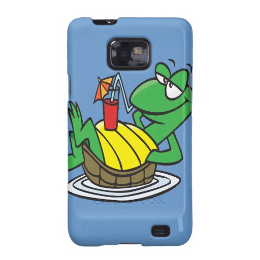 cute relaxing floating turtle cartoon samsung galaxy s cases
