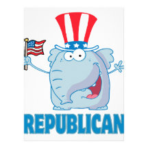 cute republican elephant political cartoon personalized invitation