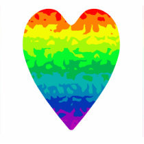 Cute retro 80's psychadelic wild rainbow heart photo cutouts