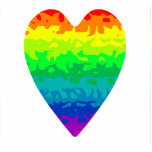 Cute retro 80's psychadelic wild rainbow heart photo sculptures