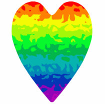 Cute retro 80's psychadelic wild rainbow heart