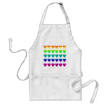 Cute retro 80's wild rainbow hearts apron