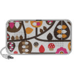Cute retro leaf and mushroom doodle speaker