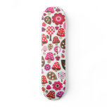Cute retro mushroom toad tree pattern design skateboards